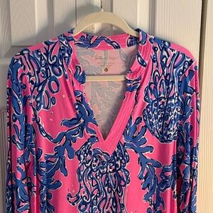 Lilly Pulitzer Pink and Blue Tunic Top